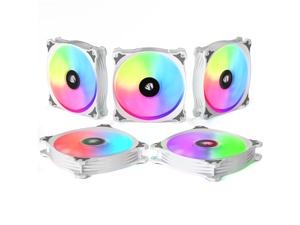 AsiaHorse Rocket-X Argb 120mm Case Fans With Special edition customized sound control music hub(5Pack White)