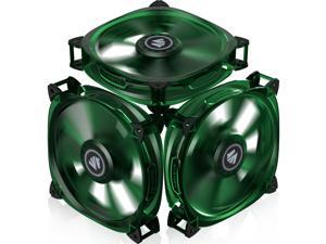 Asiahorse Fish-Bone Pwm Case Fans With A 1-To-4 Port Exquisite Splitter,120mm Quiet Computer Cooling PC Fans (3pack transparent Green)
