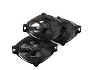 Asiahorse Fish-Bone Pwm Case Fans With A 1-To-4 Port Exquisite Splitter,120mm Quiet Computer Cooling PC Fans (3pack transparent Black)