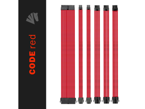 Asiahorse Customization Mod Sleeve Extension Power Supply Cable Kit 18AWG ATX/EPS/8-pin PCI-E/6-pin PCI-E (RED)