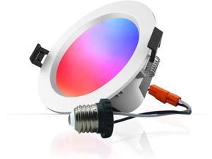 MagicLight Smart Retrofit 5-6 Inch 15 Watts E26 LED Recessed Can Lights, 5 in 1 RGBCW Dimmable Multicolor Bluetooth Mesh App Control Smart LED Downlight