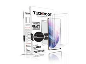 Teckroot Galaxy S21 Plus Screen Protector  Tempered Glass Full Coverage Screen Guard   FingerPrint Not Compatible Scratch Resistant Edge Protection for Samsung Galaxy S21 Plus  3 Pack
