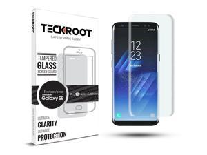 [3 Pack] TeckRoot Galaxy S8 Tempered Glass Screen Protector ProShield Edition [Edge to Edge Full Coverage] [Bubble Free] [Anti-Scratches] [Easy to Install]
