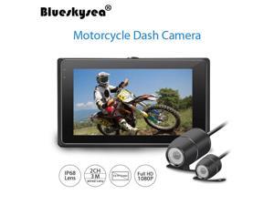 Blueskysea T2 Motorcycle Twin Camera Dual HD Dash Cam Action 3" TFT Display Camcorder DVR Video Recorder Blueskysea T2 Motorcycle Twin Camera Dual HD Dash Cam Action 3" TFT Display Camcorder DVR Video Recorder