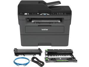 Brother Monochrome Laser Printer, Compact All-In One Printer, Multifunction Printer, MFCL2710DW, Wireless Networking and Duplex Printing + Ethernet Cable Bundle