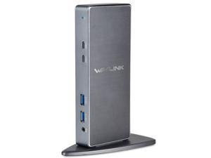Wavlink Aluminum USB3.0 Universal Laptop Docking Station for Windows, Mac OS With Dual Video HDMI and DVI, Gigabit Ethernet, 6USB Ports, Audio, Mic.