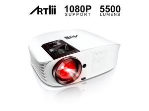 Movie Projector - Artlii 5500 LUX Full HD 1080P Support Projector, LED Projector with HiFi Stereo, Home Theater Projector w/ 200" Projection Size for Remote Learning Movies Sports Nintendo Switch Movie Projector - Artlii 5500 LUX Full HD 1080P Support Projector, LED Projector with HiFi Stereo, Home Theater Projector w/ 200" Projection Size for Remote Learning Movies Sports Nintendo Switch