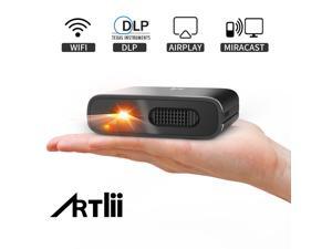 Mini Projector - Artlii Mana Portable DLP Projector with 5200mAh Built-in Battery for Travel, Support 1080P WIFI 3D Screen Mirroring Auto Keystone Correction, WIFI Projector for iPhone and Phone Mini Projector - Artlii Mana Portable DLP Projector with 5200mAh Built-in Battery for Travel, Support 1080P WIFI 3D Screen Mirroring Auto Keystone Correction, WIFI Projector for iPhone and Phone
