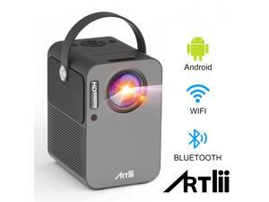 Portable Projector - Artlii Play Android TV 9.0 Smart WiFi Bluetooth LED Business Projector Support 4K, ±45°4D Keystone Correction, HiFi Dolby Stereo, Home Theater Projector with Netflix, Prime Video Portable Projector - Artlii Play Android TV 9.0 Smart WiFi Bluetooth LED Business Projector Support 4K, ±45°4D Keystone Correction, HiFi Dolby Stereo, Home Theater Projector with Netflix, Prime Video