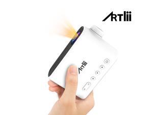 Artlii Q Mini Projector with built-in battery for Outdoor Movies and Cartoons, Neat Projector Compatible with iPhone, TV Stick, PS4, HDMI, USB Artlii Q Mini Projector with built-in battery for Outdoor Movies and Cartoons, Neat Projector Compatible with iPhone, TV Stick, PS4, HDMI, USB