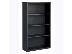 Lorell LLR59693 Fortress Series Wood Veneer 4 Shelves Bookcase, Charcoal Lorell LLR59693 Fortress Series Wood Veneer 4 Shelves Bookcase, Charcoal
