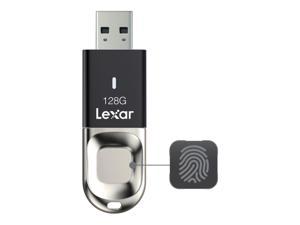 Lexar JumpDrive Fingerprint F35 128GB USB 3.0 Flash Drive 256bit AES Encryption Model LJDF35-128BNL
