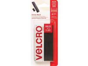 VELCRO® Brand Heavy-Duty Sticky Back Tape 1"x2" 6/PK Black 90117 VELCRO® Brand Heavy-Duty Sticky Back Tape 1"x2" 6/PK Black 90117