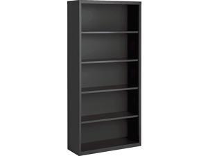 Lorell LLR59694 Fortress Series Wood Veneer 5 Shelves Bookcase, Charcoal Lorell LLR59694 Fortress Series Wood Veneer 5 Shelves Bookcase, Charcoal