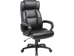 Lorell LLR41844 Soho High-Back Leather Executive Chair, Black