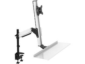 Lorell Mounting Arm for Monitor, Keyboard, Mouse - Black, Silver - Black, Silver Lorell Mounting Arm for Monitor, Keyboard, Mouse - Black, Silver - Black, Silver