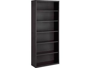 Lorell LLR59695 Fortress Series Wood Veneer 6 Shelves Bookcase, Charcoal Lorell LLR59695 Fortress Series Wood Veneer 6 Shelves Bookcase, Charcoal