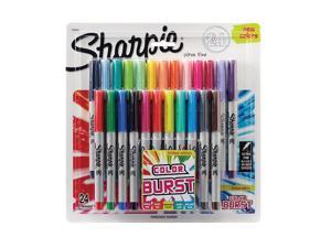 Sharpie® Color Burst Permanent Markers, Ultra-Fine Point, Assorted Colors, Pack Of 24