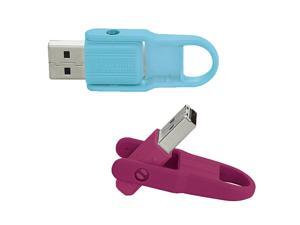 Verbatim® Store'N'Flip USB 2.0 Flash Drives, 16GB, Berry/Blue, Pack Of 2 Flash Drives, 70377 Verbatim® Store'N'Flip USB 2.0 Flash Drives, 16GB, Berry/Blue, Pack Of 2 Flash Drives, 70377