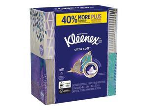 Kleenex® Ultra Soft 3-Ply Facial Tissues, White, 65 Tissues Per Box, Pack Of 4 Boxes