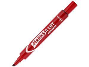 Avery® Marks-A-Lot® Permanent Markers, Chisel Tip, Red, Pack Of 12 Avery® Marks-A-Lot® Permanent Markers, Chisel Tip, Red, Pack Of 12