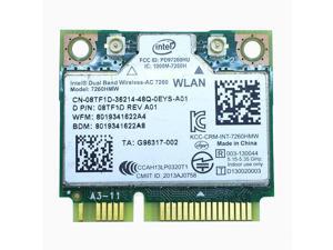 KTTYN WiFi Card Intel Wireless-N 7260 Mini PCI-E 867 Mbps; 802.11 ac//a//b//g//n Internal; Mini Bluetooth 4.0 Venue 11 Pro