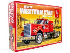 amt white western star coca-cola semi-tractor - 1/25 scale semi-truck model kit - buildable vintage vehicle for kids and adults