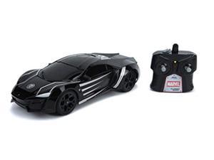 jada toys marvel avengers black panther lykan hypersport r/c, 1: 16 scale with usb charging, 2.4ghz & turbo boost