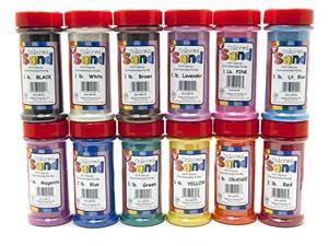 hygloss products colored play sand - assorted colorful craft art bucket o' sand, 12 containers, 1 lb each hygloss products colored play sand - assorted colorful craft art bucket o' sand, 12 containers, 1 lb each