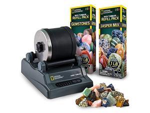 national geographic hobby rock tumbler kit - rock polisher for kids & adults, noise-reduced barrel, grit, 2.5 pounds raw ge national geographic hobby rock tumbler kit - rock polisher for kids & adults, noise-reduced barrel, grit, 2.5 pounds raw ge