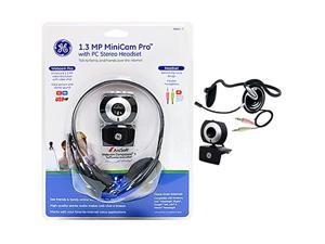 ge 1.3 mp minicam pro webcam with pc stereo headset