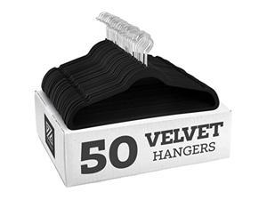 zober non-slip velvet hangers - suit hangers (50-pack) ultra thin space saving 360 degree swivel hook strong and durable clothe