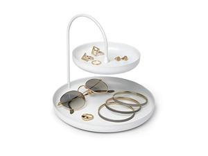 umbra 1009707-660 poise large, double, attractive storage you can leave out, two-tiered jewelry tray, accessory holder, white umbra 1009707-660 poise large, double, attractive storage you can leave out, two-tiered jewelry tray, accessory holder, white