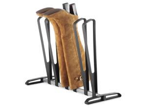 whitmor 3 pair boot rack - adjustable heavy duty frame - black