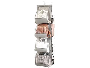 zober hanging purse organizer for closet clear handbag organizer for purses, handbags etc. 8 easy access clear vinyl pockets wi