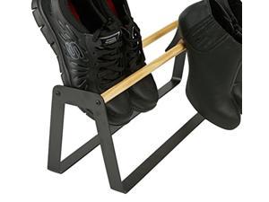 mind reader shoe rack, slipper rack, shoe organizer stand for heels and sneakers, black