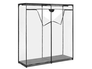 whitmor extra wide clothes closet - freestanding garment organizer with clear cover