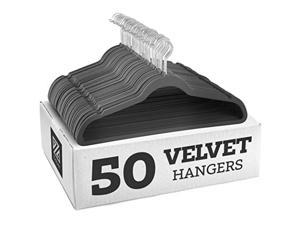 zober premium quality space saving velvet hangers strong and durable hold up to 10 lbs - 360 degree chrome swivel hook - ultra