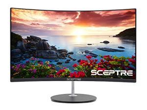 sceptre curved 27" led monitor hdmi vga up to 75hz build-in speakers, edgeless machine black 2021 (c278w-1920rn)