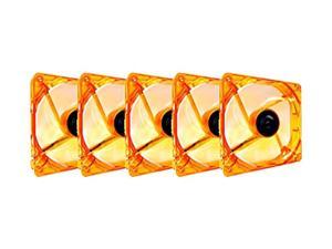 apevia cf512l-og 120mm 4pin+3pin silent orange led case fan (5-pk)