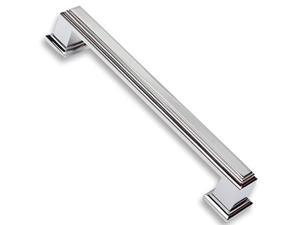 southern hills polished chrome cabinet handles - (pack of 5) kitchen cabinet pulls - silver drawer pulls - 4-inch screw spacing