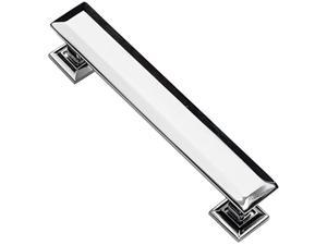 southern hills cabinet pull polished chrome, 4 inch screw spacing, beveled handles, pack of 5, modern cabinet hardware