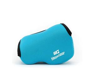 megagear ''ultra light'' neoprene camera case bag with carabiner for sony nex5, nex5n, nex5r with 16-50 lens (blue)