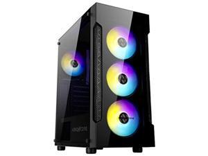 atx mid-tower gaming pc case abkoncore t250x with 4pre-installed 120mm led fans, two side tempered glass, front mesh design, usb 3.0 i/o port, magnet dust filter, water-cooling rea atx mid-tower gaming pc case abkoncore t250x with 4pre-installed 120mm led fans, two side tempered glass, front mesh design, usb 3.0 i/o port, magnet dust filter, water-cooling rea