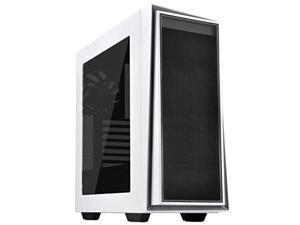 silverstone technology atx tower computer case with 120mm exhaust fan in white and silver with side panel window rl06ws-w-v2, sst-rl06ws-w-v2