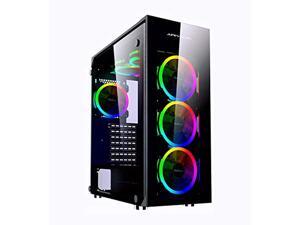 apevia trinity-sp mid tower gaming case with 4 x full-size tempered glass panels, top usb3.0/usb2.0/audio ports, 6 x rgb fans apevia trinity-sp mid tower gaming case with 4 x full-size tempered glass panels, top usb3.0/usb2.0/audio ports, 6 x rgb fans
