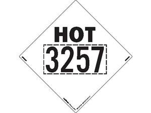 labelmaster rvhot3257 hot 3257 marking placard, 273 mm x 273 mm, rigid vinyl (pack of 25)