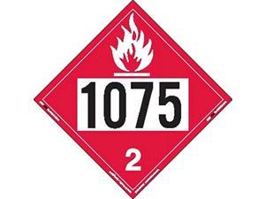 labelmaster zrv81075 un 1075 flammable gas hazmat placard, rigid vinyl (pack of 25)