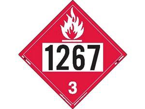 labelmaster zvr21267 un 1267 flammable liquid hazmat placard, removable vinyl (pack of 25)