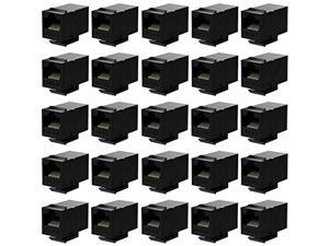 rj45 coupler cat6 keystone jack inline coupler female to female insert coupler 25 pack black rj45 coupler cat6 keystone jack inline coupler female to female insert coupler 25 pack black